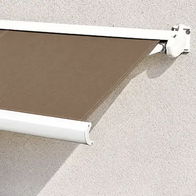 store banne coffre compact toile unie marron pour terrasse