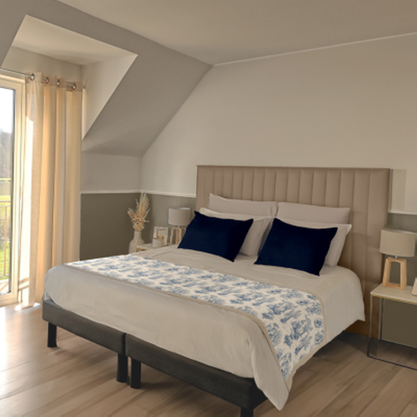  Chemin de Lit Toile de Jouy 