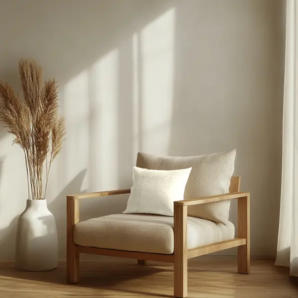  Coussins Unis - Tissu Chiné 