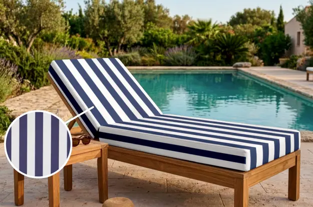  Coussin Bain de Soleil Anti-tache - Rayures Larges 