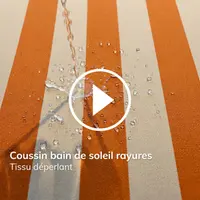 Tissu déperlant coussin bain de soleil rayures