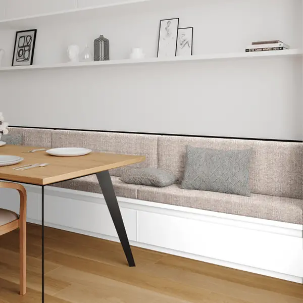  Coussin Banquette Intérieur Aspect Toile de Jute 