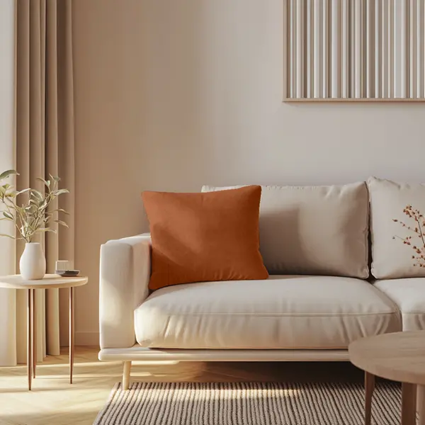  Coussins Unis - Tissu Lin 