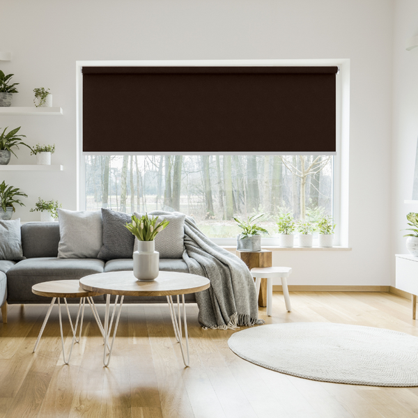 Store enrouleur occultant aspect toile de jute - polyester - sur mesure - sans perçage - motorisé - Garantie 5 ans — vue 4