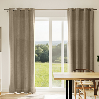 Rideau intérieur tissu tamisant aspect toile de jute