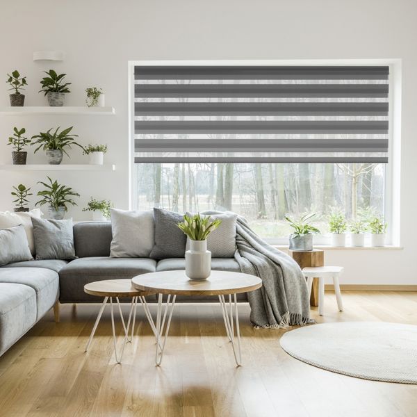 Stores enrouleurs duo - polyester - sur mesure - sans perçage - Garantie 5 ans - Matière de la toile Polyester 210 g/m² résistant aux UV