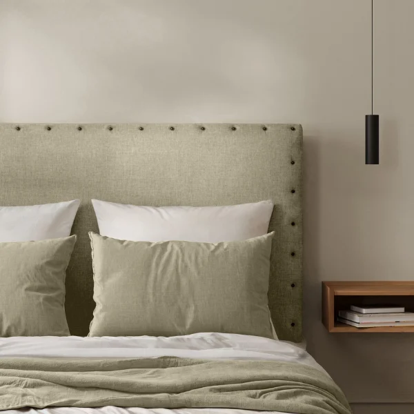  Tête de Lit Cloutée Aspect Toile de Jute 