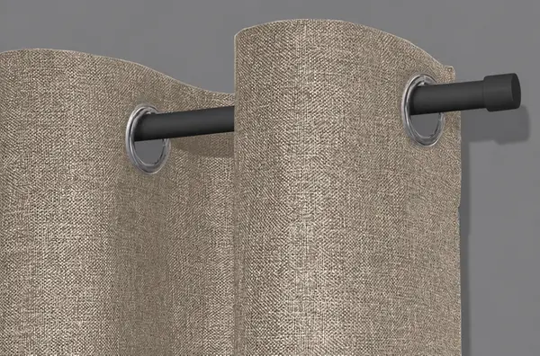 tringle à rideaux blanche avec embouts cylindriques