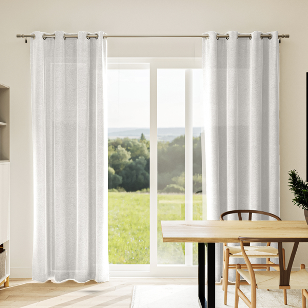 Voilages à Motifs Guirlande Gris Blanc — vue 3