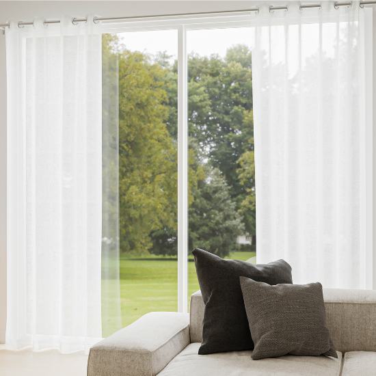 Paire De Rideaux Sur Mesure 100% Lin Doublés - 280 Cm Large X 305 Cm Haut - Couleur Oatmeal - Neuf