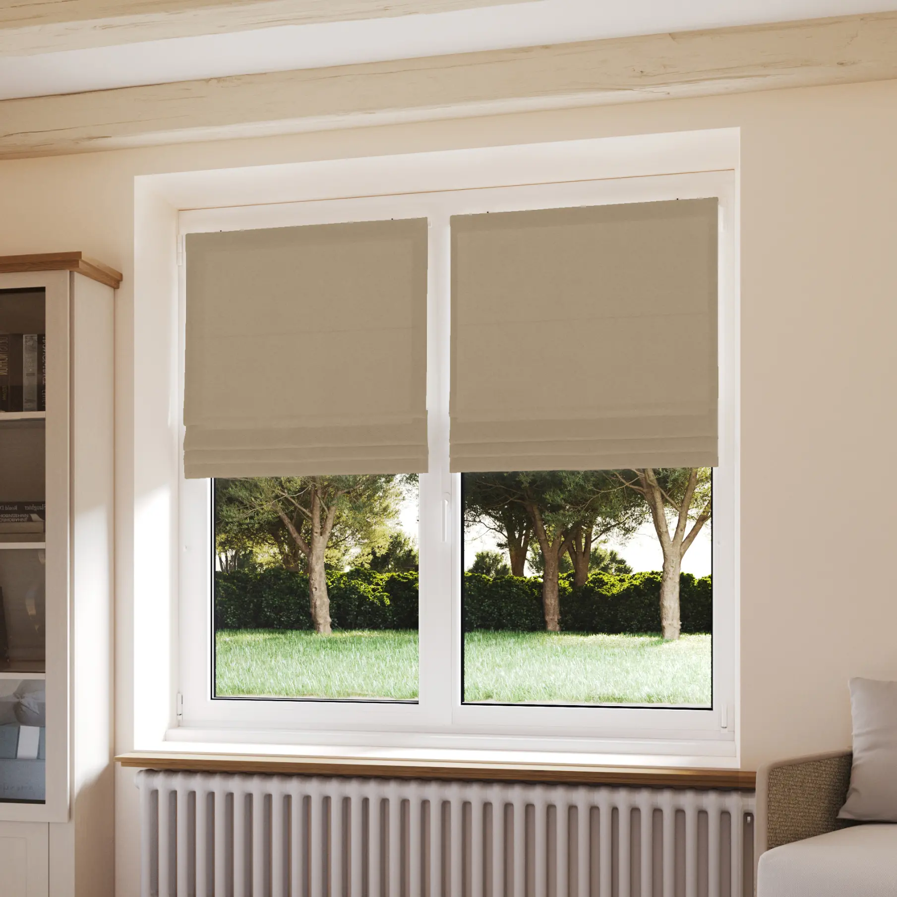 Stores Bateaux - Occultants couleur lin - polyester - sur mesure - durable et élégant - design épuré