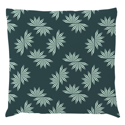 Coussin Fleurs - Chanvre Marine