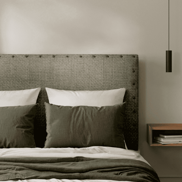 Tête de Lit Cloutée Maillé Kaki