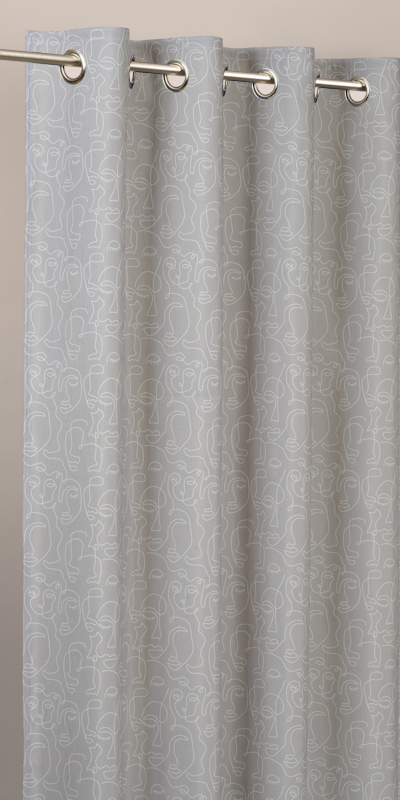 Rideaux Line Art Visages Lin