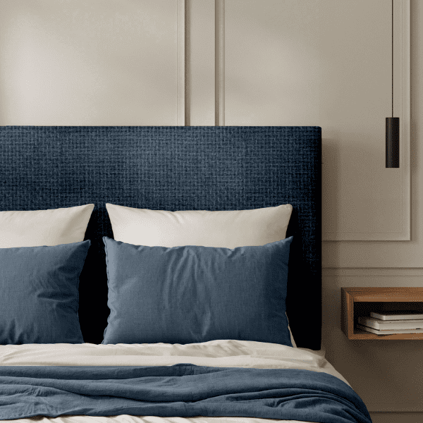 Tête de Lit Velours Maillé Bleu Marine