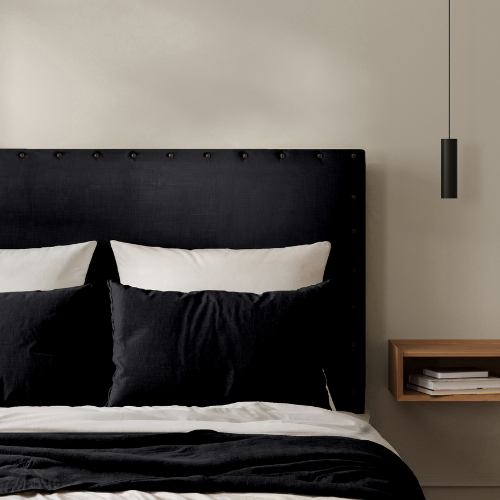 Tête de Lit Cloutée Noir
