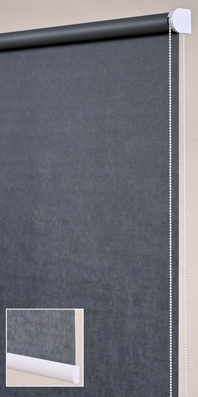 Store enrouleur obscurcissant velours - polyester - sur mesure - sans perçage - motorisé - Fabrication française