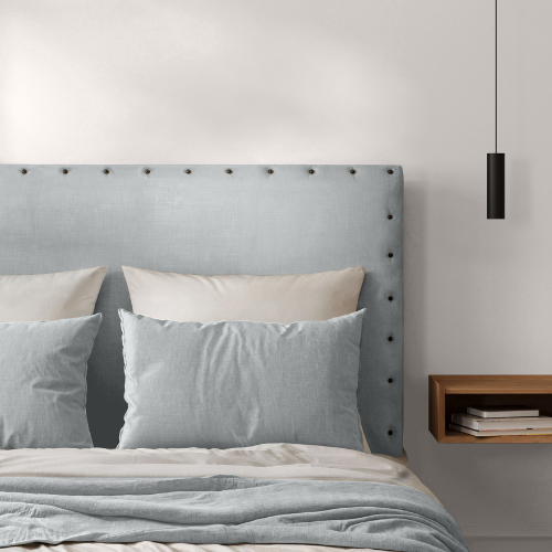 Tête de Lit Cloutée Gris Perle