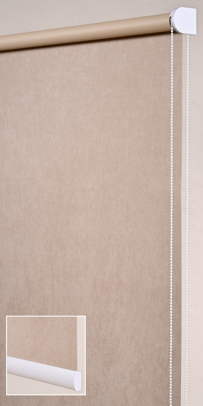 Stores enrouleurs obscurcissants velours sable - polyester - sur mesure - sans perçage - motorisé - Garantie 5 ans - durable et élégant