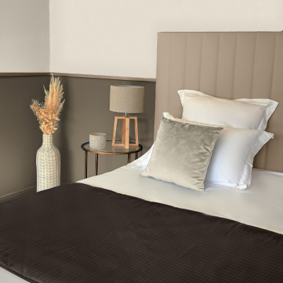 Chemin de lit Aspect Flanelle Chocolat