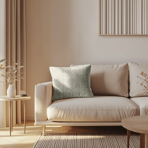 Coussins Unis - Tissu Chenillé Gris Perle