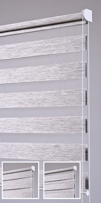 Stores enrouleurs jour nuit aspect naturel Marbre - polyester - sur mesure - sans perçage - durable et élégant