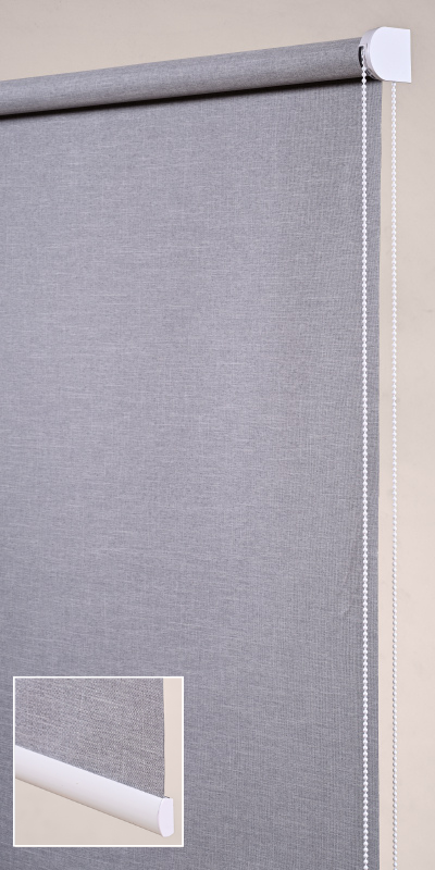Stores enrouleurs occultants chinés roche - polyester - sur mesure - sans perçage - motorisé - design épuré - fabrication française