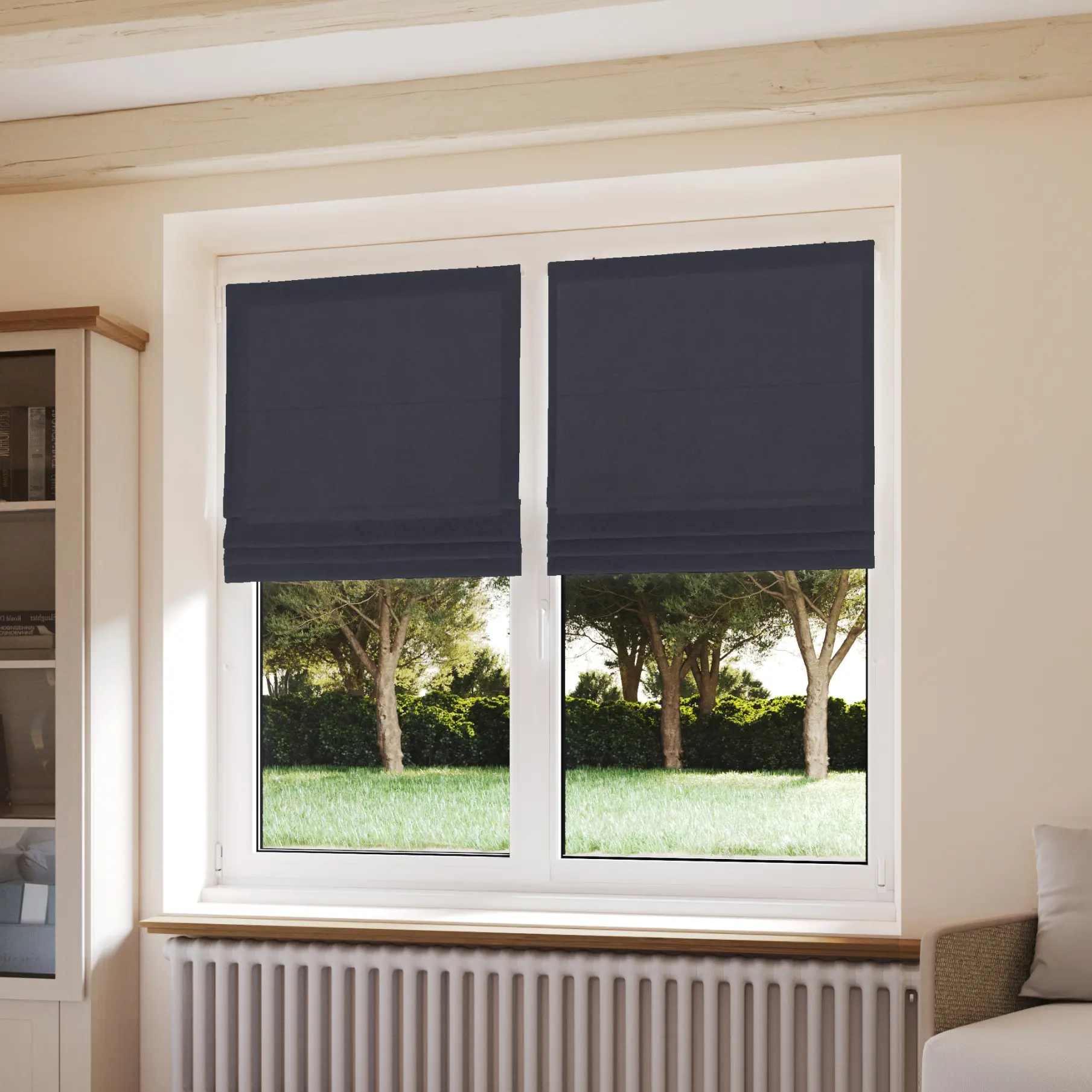 Stores Bateaux - Occultants gris ardoise - polyester - sur mesure - durable et élégant - design épuré