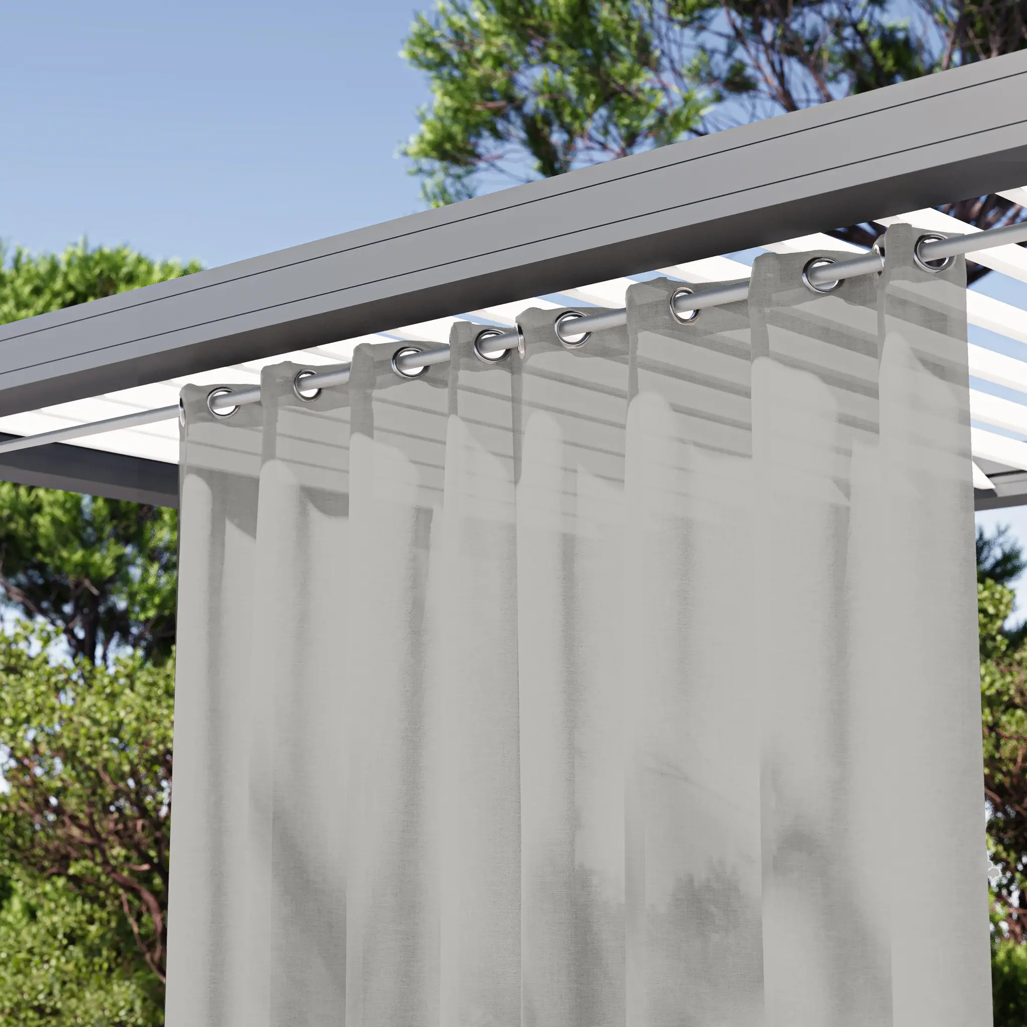 Rideaux extérieur terrasse Gris clair