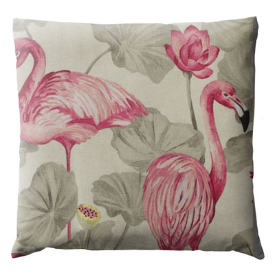 Coussin à fleurs Flamingo Naturel