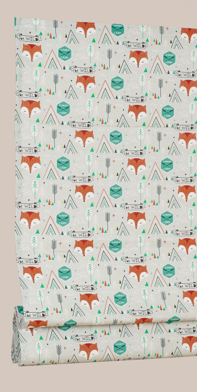 Stores Bateaux Tissus Bébés Renard gris - aspect animaux - coton - sur mesure - occultant - fabrication française - durable et élégant