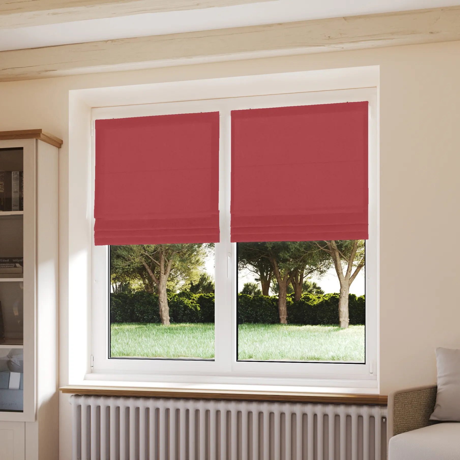 Stores Bateaux - Occultants Framboise - polyester - sur mesure - design épuré - durable et élégant