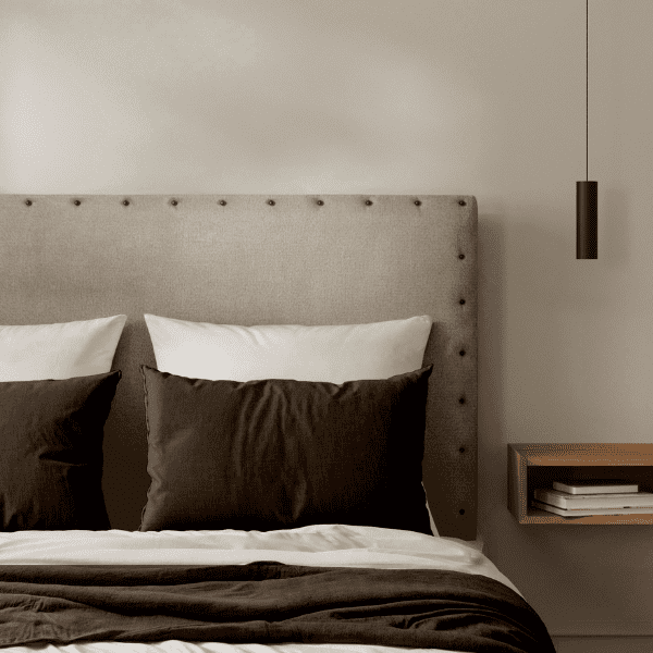 Tête de lit cloutée Velours Naturel