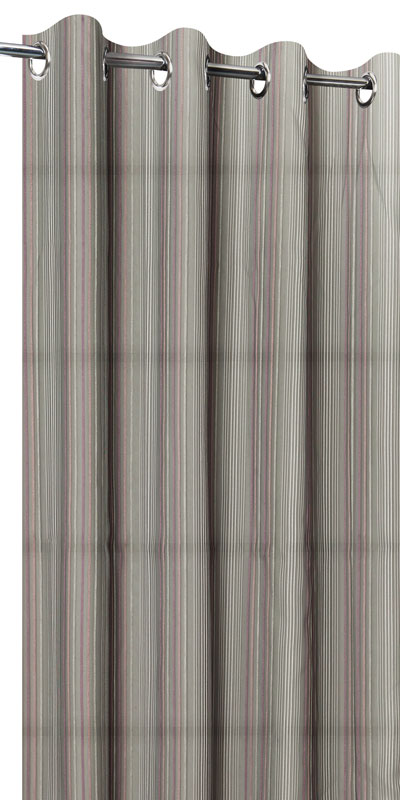 Voilages à Rayures Perth Gris Parme Rose
