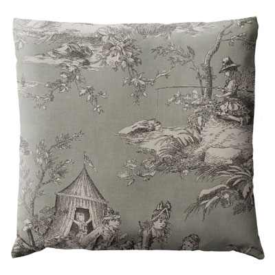 Coussin Toile de Jouy Gris
