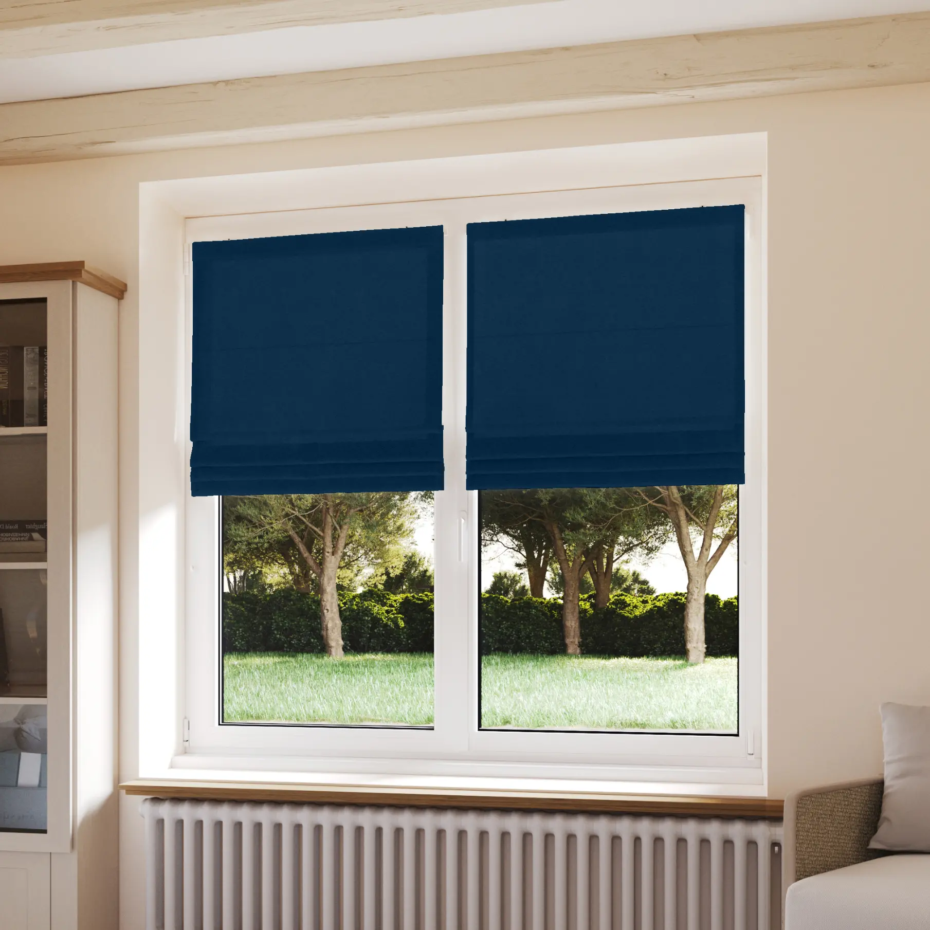 Store Bateau Unis Occultant bleu marine - polyester - sur mesure - fabrication française - design épuré