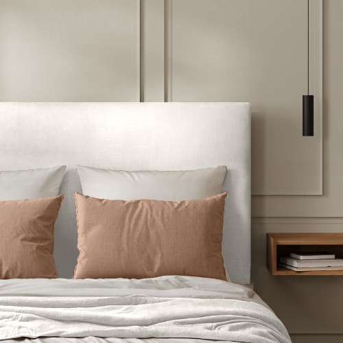 Tête de Lit Classique Lin Blanc