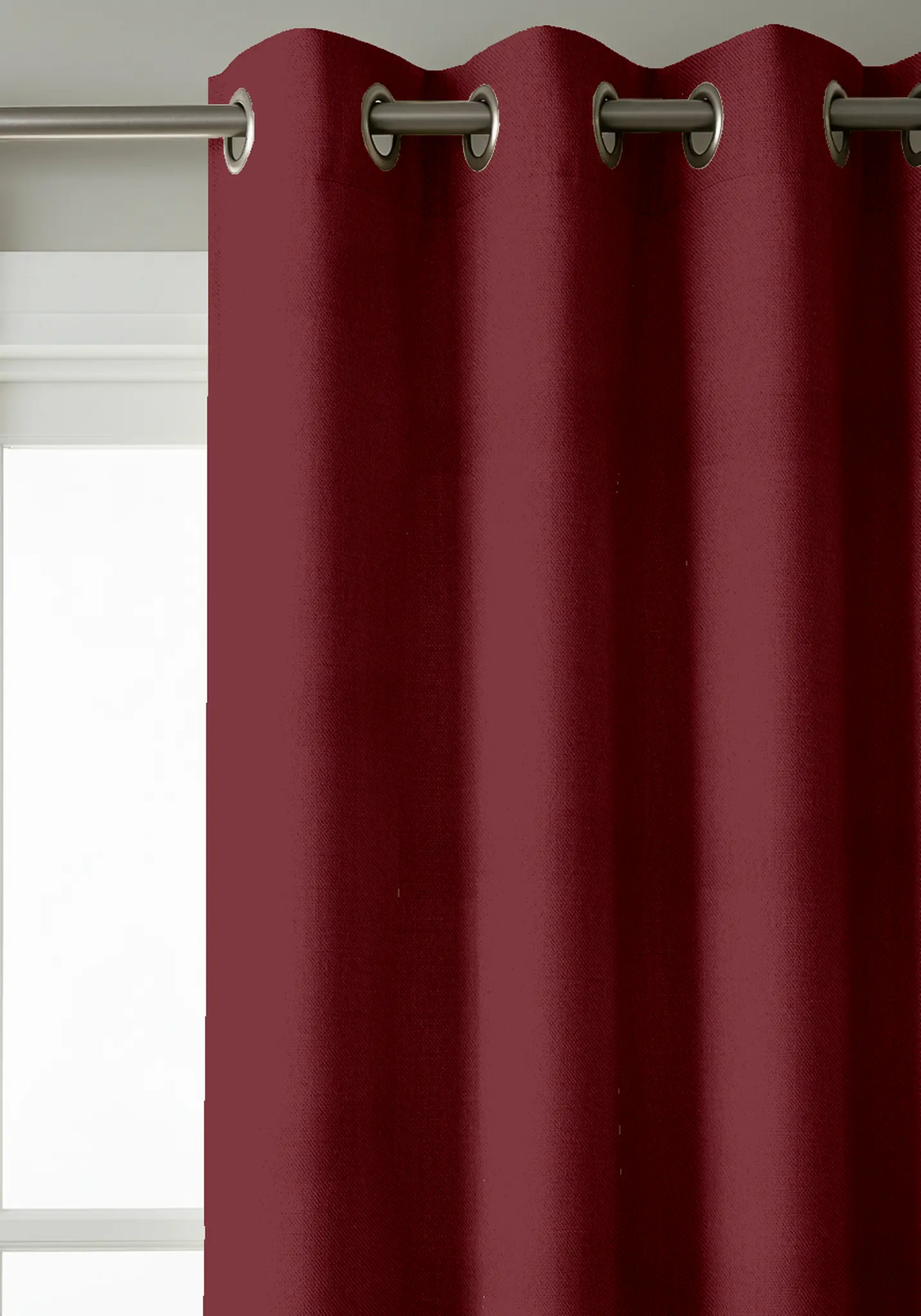 Rideau occultant uni rouge cerise