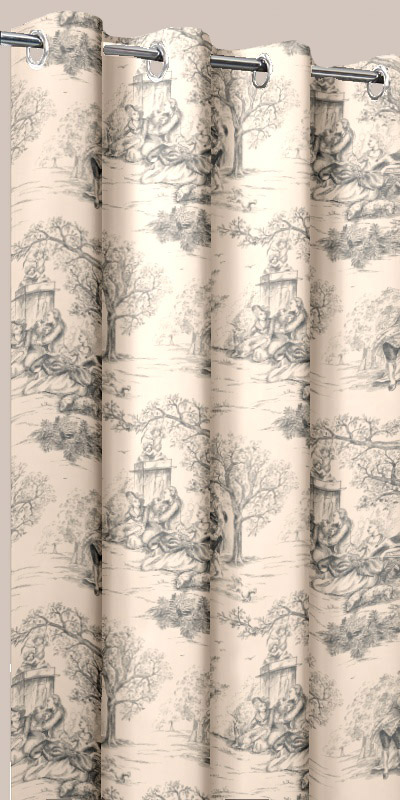 Rideaux Toile de Jouy Gris clair
