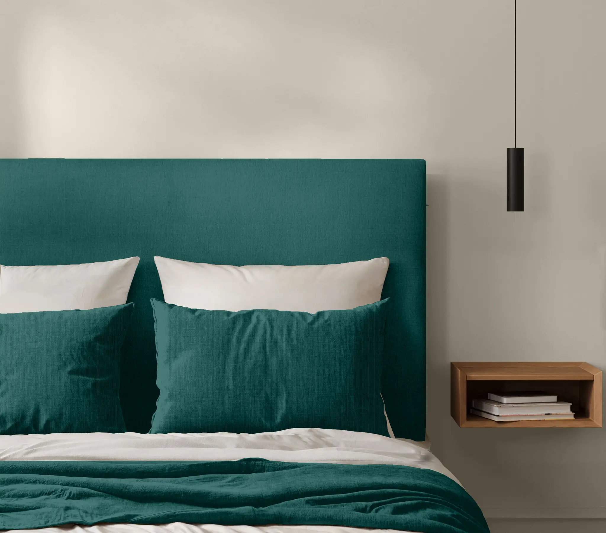 Tête de Lit Classique Lin Bleu paon