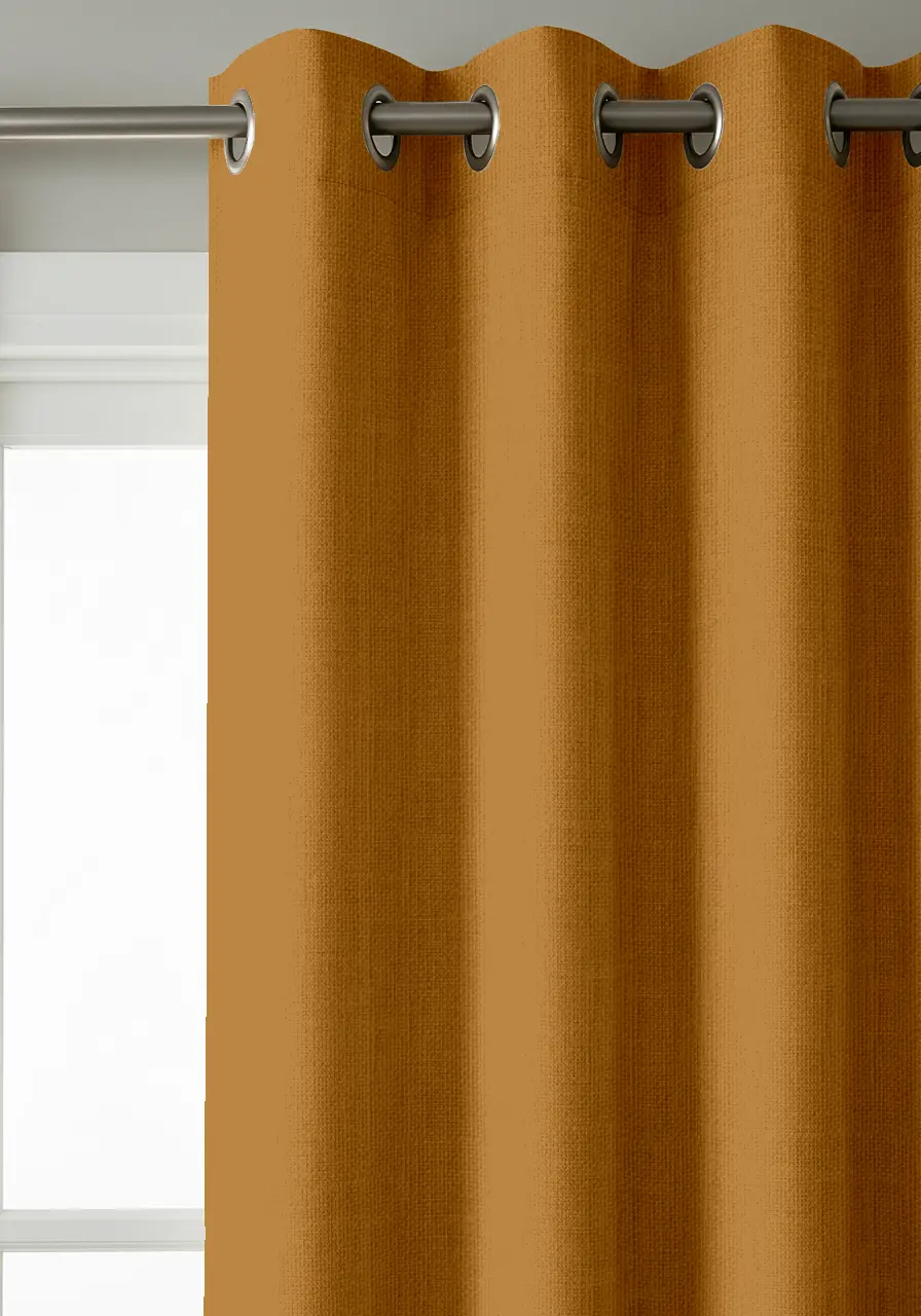 Rideaux moutarde - lin