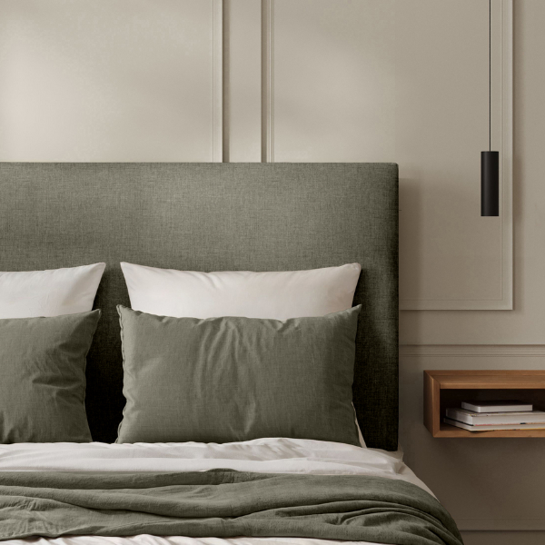 Tête de Lit Aspect Toile de Jute Gris foncé