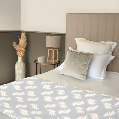 Chemin de Lit Fleurs Chanvre Lin