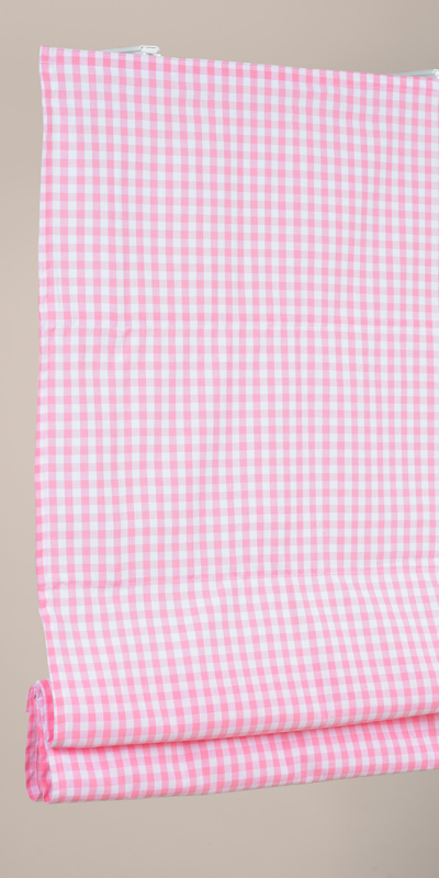 Stores bateaux Vichy rose - coton - sur mesure - Ambiance traditionnelle - fabrication française - design épuré