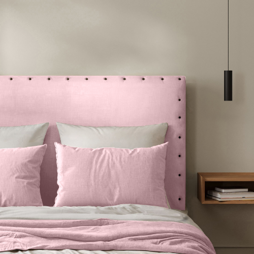Tête de Lit Cloutée Rose Poudré