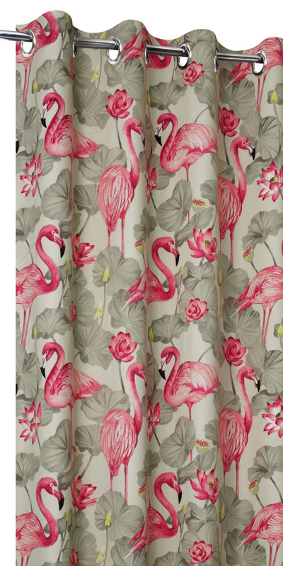 Rideaux à Fleurs Flamingo Naturel