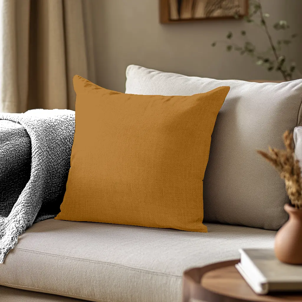 Coussin Lin Moutarde