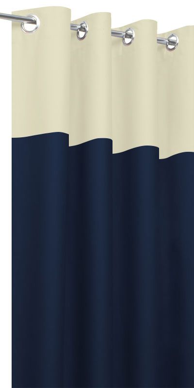 Rideaux Tamisants Bicolores Ecru & Bleu Marine