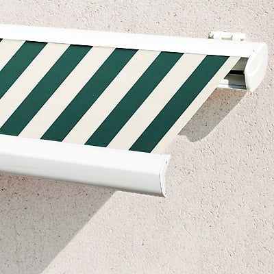 Store Banne Coffre Intégral Vert Blanc Terrasses et Balcons