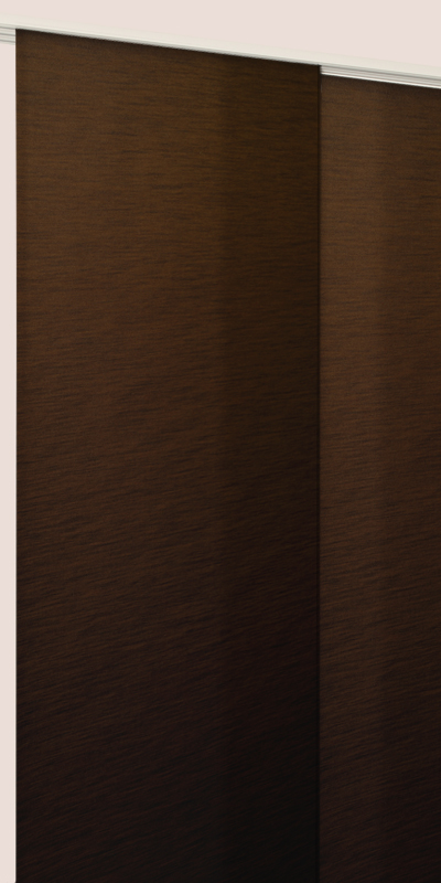 Panneaux Japonais GREEN Effet Chine chocolat - polyester - tamisant - anti-uv - Garantie 5 ans - Panneaux japonais coulissants 2 à 4 voies